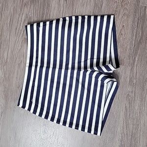 NWT J. Crew Factory Basketweave Striped High Waist Side Zip Shorts Nautical 2